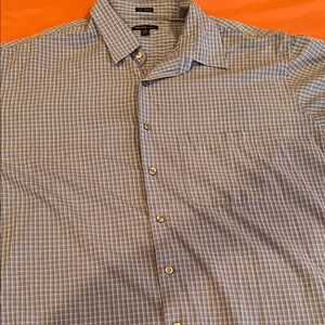 Van Heusen blue Plaid Button Down Shirt